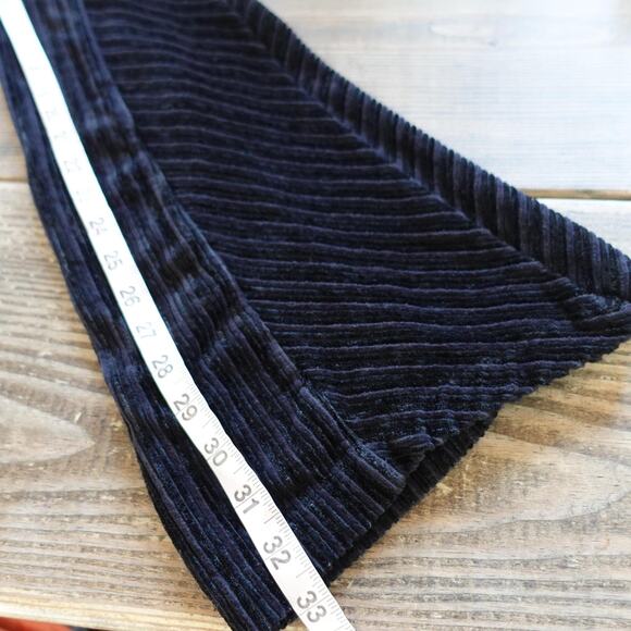 Free People Pants Womens XS Black Ribbed Velvet Flare Leg High Rise Stretch Boho - Picture 9 of 11